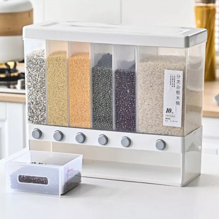 6 in 1 wall-mounted dry food dispenser